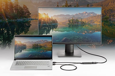 HDMIをDisplayPortに変換し、高画質な映像を出力できる変換アダプタ