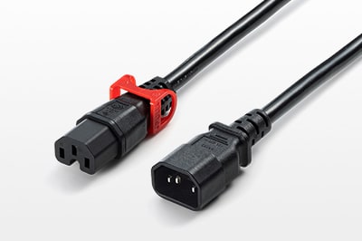 電源抜けのリスクを無くせる、抜け防止ロック式電源コード