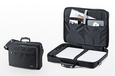 モバイルプリンターもパソコンも入る、15.6型ワイド対応のバッグ
