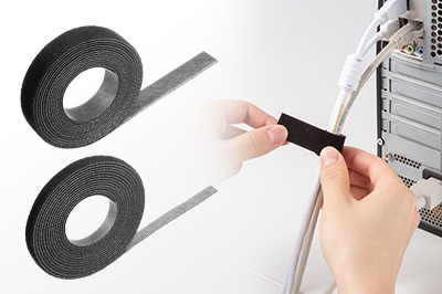 自由な長さにカットして使えるマジックバンド