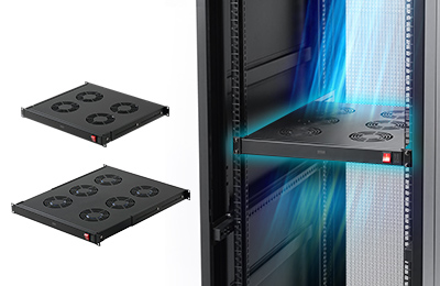 ラック内の熱を効率よく排出する、ラックマウント冷却ファンユニット