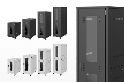 内部の機器状況がわかるアクリル窓付き！セキュリティも万全の、19インチサーバーラック