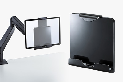 iPadやタブレットを浮かせて操作できるタブレットホルダー（VESA取り付け・9&#12316;12インチ対応）