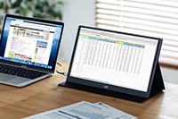 Type-Cポート接続ができるフルHD対応モバイルディスプレイ。