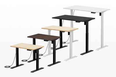 サイズ×カラー165通りからオーダーできる、e電動昇降デスク