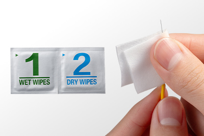 光ファイバケーブルのUV外皮剥きの際に、付着したゴミの除去に適したクリーニングペーパー