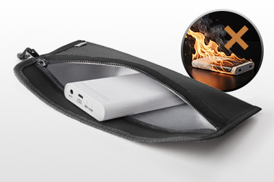モバイルバッテリーの持ち運びや保管におすすめ！難燃性に優れたポーチ