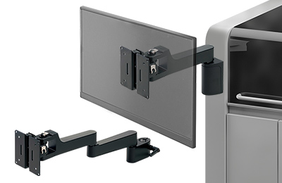 高い剛性で、揺れ・微振動を抑制する産業機器用モニターアーム・マウント。