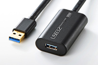 USB3.2/3.1 Gen1信号を5m延長できるアクティブリピーターケーブル。