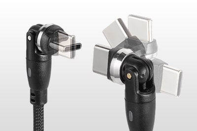 両端コネクタが回転！スッキリ接続できるUSB Type-Cケーブル
