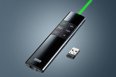 プレゼンター機能を搭載したグリーンレーザーポインター