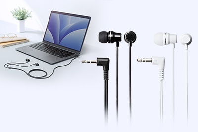 クリアな音声で音楽やゲームが楽しめるステレオイヤホン