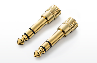 ミニプラグを標準プラグに変換できるアダプタ