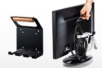 タップ・ケーブルごとディスプレイを持ち運べる、VESA取付けテレビハンドル