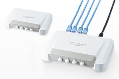 LAN回線の8極8芯を全結線・全回路で物理的に切り替える、LAN切替器