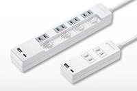 USB-AポートとType-Cの2種類を搭載したUSB充電機能付きタップ