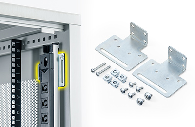 サーバーラック用コンセントをラック本体へしっかり固定できる専用取り付け金具です。
