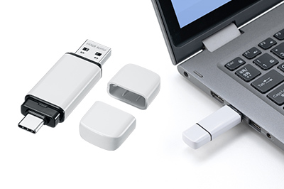 スマホ・パソコンに挿せるUSBメモリ（Type-C・USB A両対応）