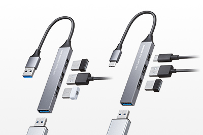 超スリムで持ち運びに便利なUSB 5Gbps 4ポートUSBハブ
