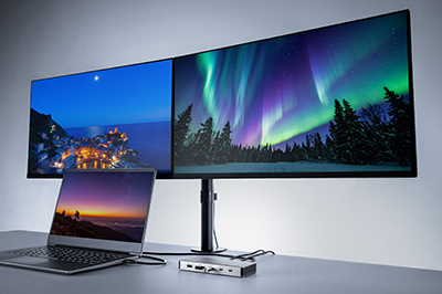 4K×2画面の映像出力ができるドッキングステーション