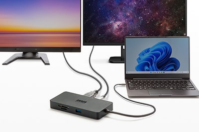 HDMI・Type-Cディスプレイ合わせて2画面出力できる、ドッキングステーション