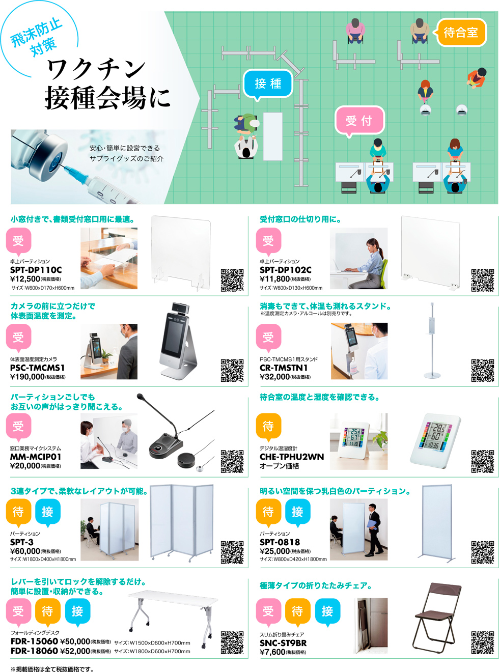 飛沫防止対策 ワクチン接種会場に