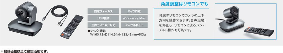 角度調整はリモコンでも