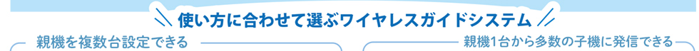 使い方に合わせて選ぶワイヤレスガイドシステム