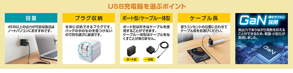 USB充電器を選ぶポイント