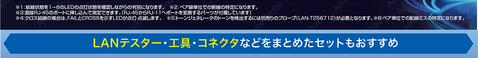 LANテスター・工具・コネクタなどをまとめたセットもおすすめ