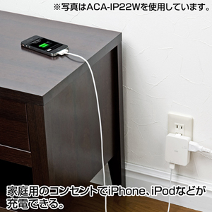 ACA-IP22BK USB充電タップ型ACアダプタ(ブラック) ACA-IP22BK / USB充電タップ型ACアダプタ(ブラック)