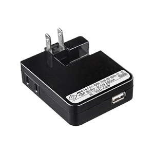 ACA-IP24BK / USB充電タップ型ACアダプタ（電源1個口・USBポート1個口・ブラック）
