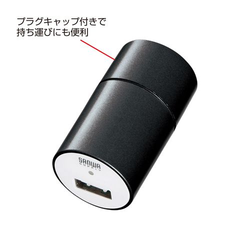 ACA-IP28BK / USB充電器（ブラック）