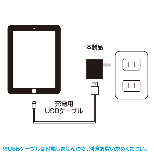 ACA-IP33BKN / 超小型USB充電器（2.1A・ブラック）