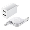 ACA-IP37W microUSB巻取りケーブル付きUSB充電器(2ポート・合計2.1A・ホワイト) ACA-IP37W / microUSB巻取りケーブル付きUSB充電器(2ポート・合計2.1A・ホワイト)