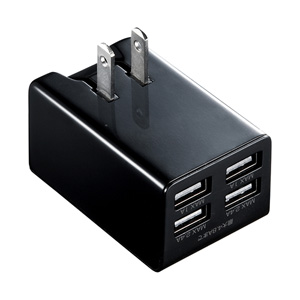 ACA-IP38BK / USB充電器(4.8A・ブラック)