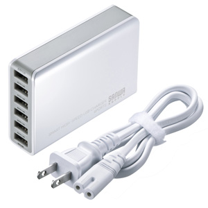 ACA-IP40W / 6ポートUSB充電器(ホワイト)