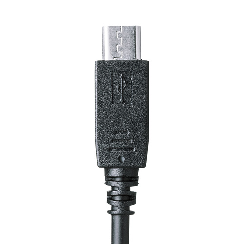 ACA-IP45BK / microUSBケーブル一体型AC充電器（2.1A・ブラック）