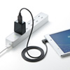 ACA-IP52BK / USB充電器（2A・高耐久タイプ・ブラック）