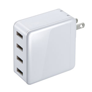 ACA-IP54W / USB充電器(4ポート・合計6A・ホワイト)