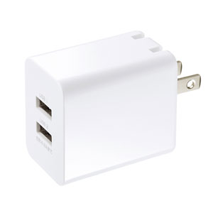 ACA-IP63W / USB充電器(2ポート・合計4.8A)