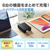 ACA-IP67BK / USB充電器（6ポート・合計12A・ブラック）