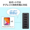 ACA-IP67BK USB充電器(6ポート・合計12A・ブラック) ACA-IP67BK / USB充電器(6ポート・合計12A・ブラック)