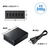 ACA-IP67BK / USB充電器（6ポート・合計12A・ブラック）