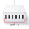 ACA-IP67W USB充電器(6ポート・合計12A・ホワイト) ACA-IP67W / USB充電器(6ポート・合計12A・ホワイト)