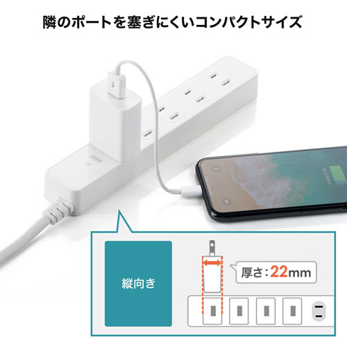 ACA-IP87W / USB充電器（2A・ホワイト）