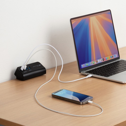 ACA-PD106BK / USB PD対応クランプ式AC充電器（PD65W・C×2＋A×2・ブラック）