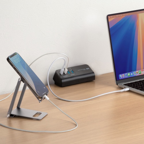 ACA-PD106BK / USB PD対応クランプ式AC充電器（PD65W・C×2＋A×2・ブラック）