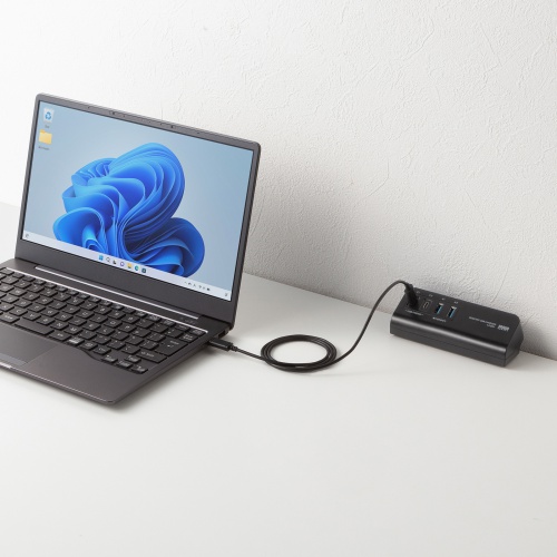 ACA-PD106BK / USB PD対応クランプ式AC充電器（PD65W・C×2＋A×2・ブラック）