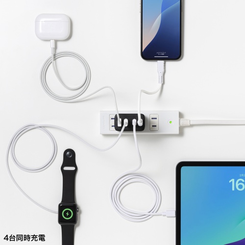 ACA-PD107BK / USB PD対応AC充電器（PD65W・C×3＋A×1）